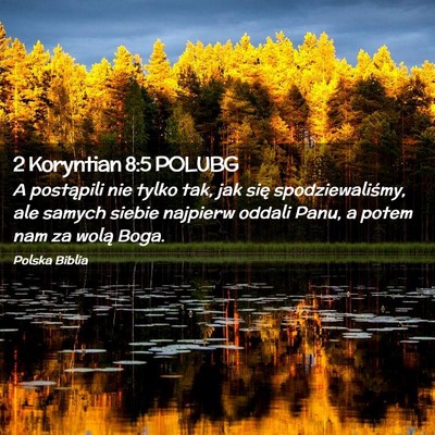 Picture 02 - 2 Koryntian 8:5 POLUBG - A postąpili nie tylko tak, jak się - Bible Verse Picture