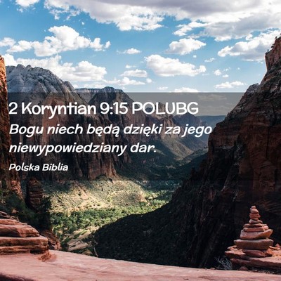 Picture 02 - 2 Koryntian 9:15 POLUBG - Bogu niech będą dzięki za jego - Bible Verse Picture