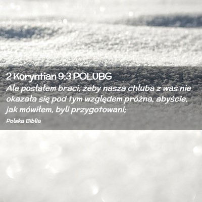 Picture 02 - 2 Koryntian 9:3 POLUBG - Ale posłałem braci, żeby nasza chluba z was - Bible Verse Picture