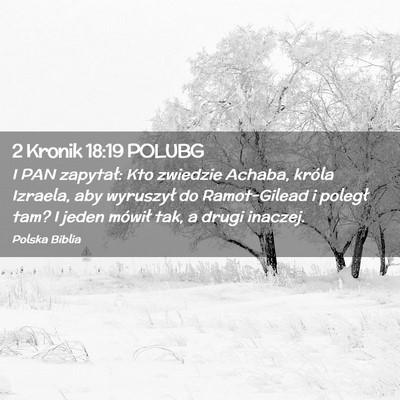 Picture 02 - 2 Kronik 18:19 POLUBG - I PAN zapytał: Kto zwiedzie Achaba, króla - Bible Verse Picture