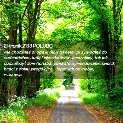 Picture 02 - 2 Kronik 21:13 POLUBG - Ale chodziłeś drogą królów Izraela i - Bible Verse Picture