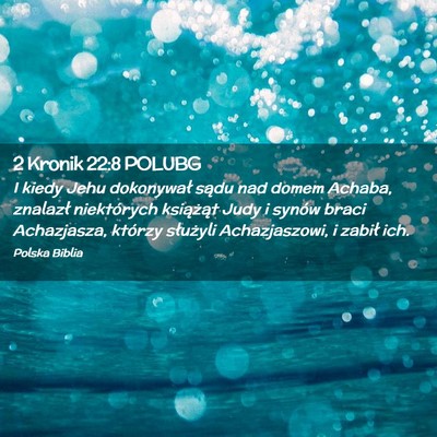 Picture 02 - 2 Kronik 22:8 POLUBG - I kiedy Jehu dokonywał sądu nad domem Achaba, - Bible Verse Picture