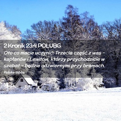Picture 02 - 2 Kronik 23:4 POLUBG - Oto co macie uczynić: Trzecia część z was – - Bible Verse Picture