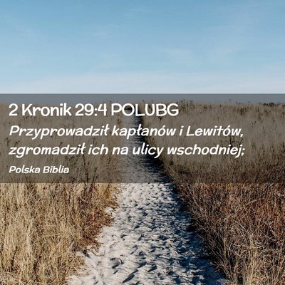 Picture 02 - 2 Kronik 29:4 POLUBG - Przyprowadził kapłanów i Lewitów, zgromadził - Bible Verse Picture