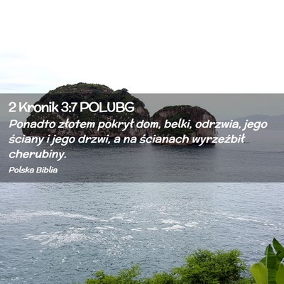 Picture 02 - 2 Kronik 3:7 POLUBG - Ponadto złotem pokrył dom, belki, odrzwia, jego - Bible Verse Picture