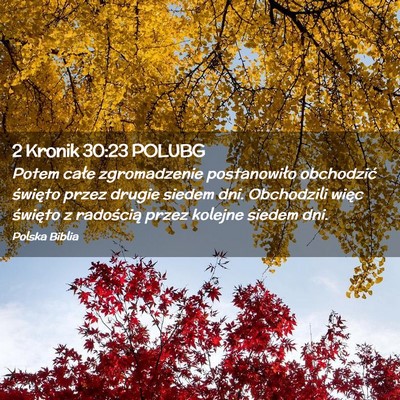 Picture 02 - 2 Kronik 30:23 POLUBG - Potem całe zgromadzenie postanowiło obchodzić - Bible Verse Picture