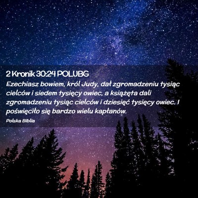 Picture 02 - 2 Kronik 30:24 POLUBG - Ezechiasz bowiem, król Judy, dał zgromadzeniu - Bible Verse Picture