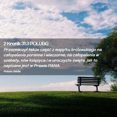 Picture 02 - 2 Kronik 31:3 POLUBG - Przeznaczył także część z majątku - Bible Verse Picture
