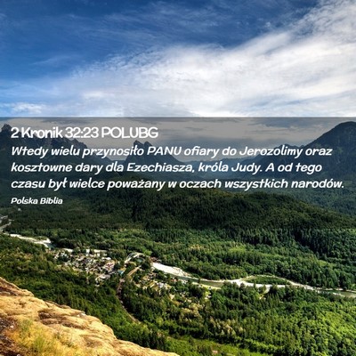 Picture 02 - 2 Kronik 32:23 POLUBG - Wtedy wielu przynosiło PANU ofiary do Jerozolimy - Bible Verse Picture