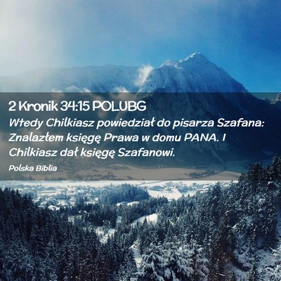 Picture 02 - 2 Kronik 34:15 POLUBG - Wtedy Chilkiasz powiedział do pisarza Szafana: - Bible Verse Picture