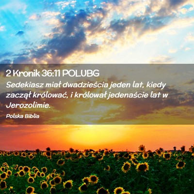 Picture 02 - 2 Kronik 36:11 POLUBG - Sedekiasz miał dwadzieścia jeden lat, kiedy - Bible Verse Picture