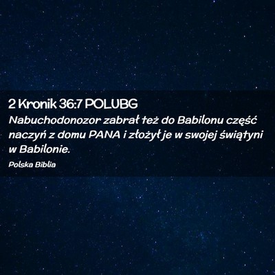 Picture 02 - 2 Kronik 36:7 POLUBG - Nabuchodonozor zabrał też do Babilonu część - Bible Verse Picture