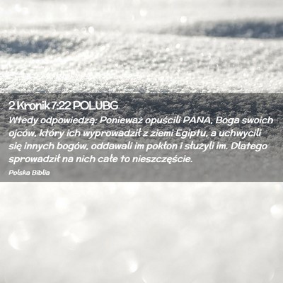 Picture 02 - 2 Kronik 7:22 POLUBG - Wtedy odpowiedzą: Ponieważ opuścili PANA, Boga - Bible Verse Picture