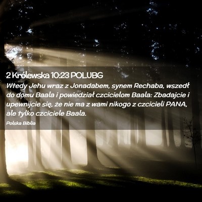 Picture 02 - 2 Królewska 10:23 POLUBG - Wtedy Jehu wraz z Jonadabem, synem Rechaba, - Bible Verse Picture