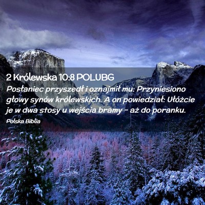 Picture 02 - 2 Królewska 10:8 POLUBG - Posłaniec przyszedł i oznajmił mu: - Bible Verse Picture