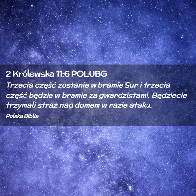 Picture 02 - 2 Królewska 11:6 POLUBG - Trzecia część zostanie w bramie Sur i trzecia - Bible Verse Picture