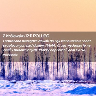 Picture 02 - 2 Królewska 12:11 POLUBG - I odważone pieniądze dawali do rąk - Bible Verse Picture