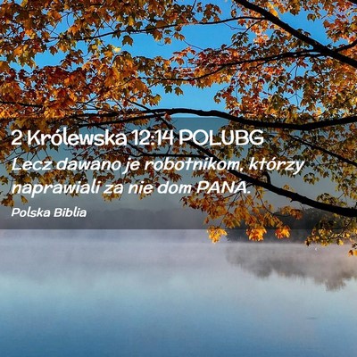 Picture 02 - 2 Królewska 12:14 POLUBG - Lecz dawano je robotnikom, którzy naprawiali za - Bible Verse Picture