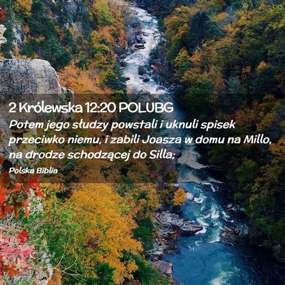 Picture 02 - 2 Królewska 12:20 POLUBG - Potem jego słudzy powstali i uknuli spisek - Bible Verse Picture