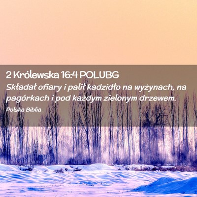 Picture 02 - 2 Królewska 16:4 POLUBG - Składał ofiary i palił kadzidło na wyżynach, - Bible Verse Picture