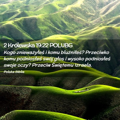 Picture 02 - 2 Królewska 19:22 POLUBG - Kogo znieważyłeś i komu bluźniłeś? - Bible Verse Picture
