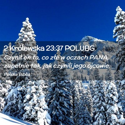 Picture 02 - 2 Królewska 23:37 POLUBG - Czynił on to, co złe w oczach PANA, zupełnie - Bible Verse Picture