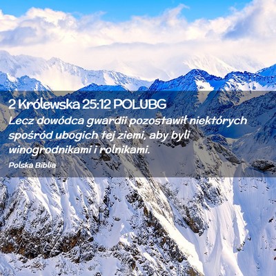 Picture 02 - 2 Królewska 25:12 POLUBG - Lecz dowódca gwardii pozostawił niektórych - Bible Verse Picture