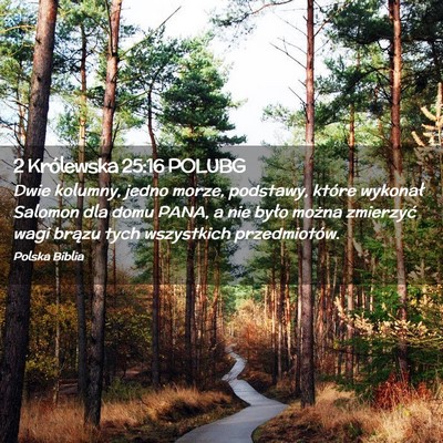 Picture 02 - 2 Królewska 25:16 POLUBG - Dwie kolumny, jedno morze, podstawy, które - Bible Verse Picture