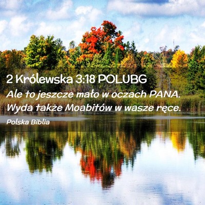 Picture 02 - 2 Królewska 3:18 POLUBG - Ale to jeszcze mało w oczach PANA. Wyda także - Bible Verse Picture