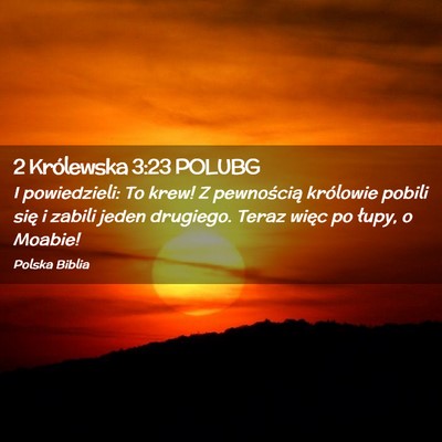 Picture 02 - 2 Królewska 3:23 POLUBG - I powiedzieli: To krew! Z pewnością królowie - Bible Verse Picture