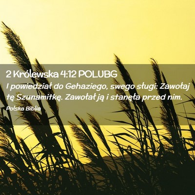 Picture 02 - 2 Królewska 4:12 POLUBG - I powiedział do Gehaziego, swego sługi: - Bible Verse Picture