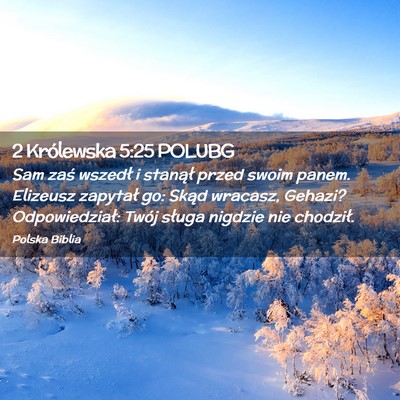 Picture 02 - 2 Królewska 5:25 POLUBG - Sam zaś wszedł i stanął przed swoim panem. - Bible Verse Picture