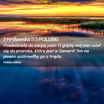 Picture 02 - 2 Królewska 5:3 POLUBG - Powiedziała do swojej pani: O gdyby mój pan - Bible Verse Picture