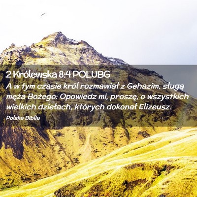 Picture 02 - 2 Królewska 8:4 POLUBG - A w tym czasie król rozmawiał z Gehazim, - Bible Verse Picture