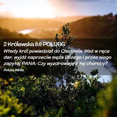 Picture 02 - 2 Królewska 8:8 POLUBG - Wtedy król powiedział do Chazaela: Weź w ręce - Bible Verse Picture