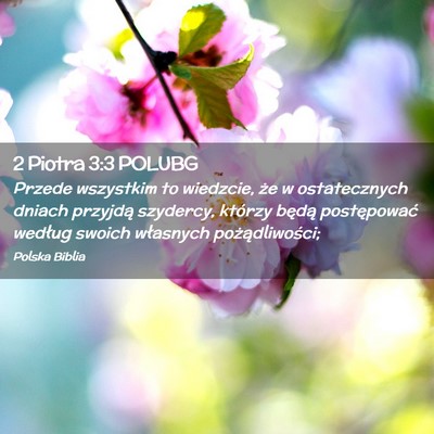 Picture 02 - 2 Piotra 3:3 POLUBG - Przede wszystkim to wiedzcie, że w ostatecznych - Bible Verse Picture