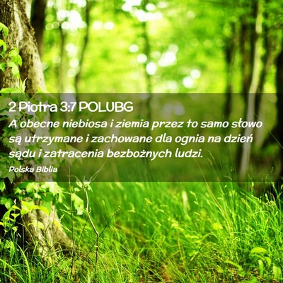 Picture 02 - 2 Piotra 3:7 POLUBG - A obecne niebiosa i ziemia przez to samo słowo - Bible Verse Picture