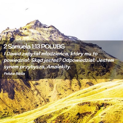 Picture 02 - 2 Samuela 1:13 POLUBG - I Dawid zapytał młodzieńca, który mu to - Bible Verse Picture