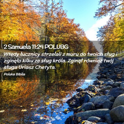Picture 02 - 2 Samuela 11:24 POLUBG - Wtedy łucznicy strzelali z muru do twoich sług - Bible Verse Picture