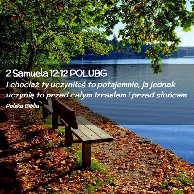 Picture 02 - 2 Samuela 12:12 POLUBG - I chociaż ty uczyniłeś to potajemnie, ja - Bible Verse Picture