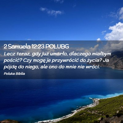 Picture 02 - 2 Samuela 12:23 POLUBG - Lecz teraz, gdy już umarło, dlaczego miałbym - Bible Verse Picture