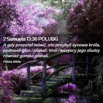 Picture 02 - 2 Samuela 13:36 POLUBG - A gdy przestał mówić, oto przybyli synowie - Bible Verse Picture