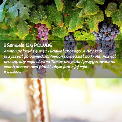 Picture 02 - 2 Samuela 13:6 POLUBG - Amnon położył się więc i udawał chorego. A - Bible Verse Picture