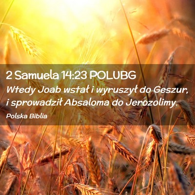 Picture 02 - 2 Samuela 14:23 POLUBG - Wtedy Joab wstał i wyruszył do Geszur, i - Bible Verse Picture