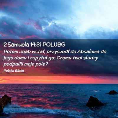 Picture 02 - 2 Samuela 14:31 POLUBG - Potem Joab wstał, przyszedł do Absaloma do jego - Bible Verse Picture