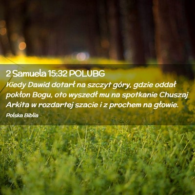Picture 02 - 2 Samuela 15:32 POLUBG - Kiedy Dawid dotarł na szczyt góry, gdzie oddał - Bible Verse Picture