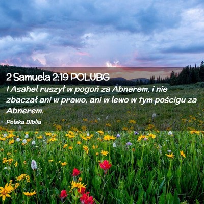 Picture 02 - 2 Samuela 2:19 POLUBG - I Asahel ruszył w pogoń za Abnerem, i nie - Bible Verse Picture