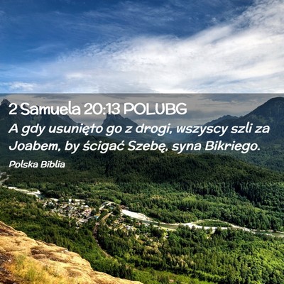 Picture 02 - 2 Samuela 20:13 POLUBG - A gdy usunięto go z drogi, wszyscy szli za - Bible Verse Picture