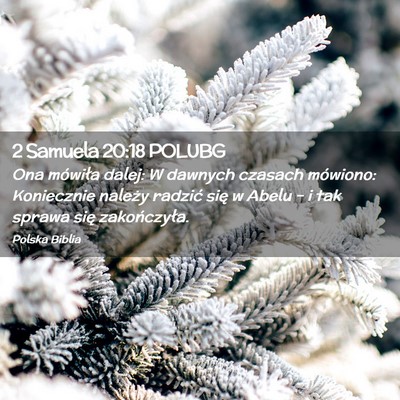 Picture 02 - 2 Samuela 20:18 POLUBG - Ona mówiła dalej: W dawnych czasach mówiono: - Bible Verse Picture