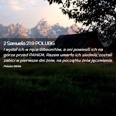 Picture 02 - 2 Samuela 21:9 POLUBG - I wydał ich w ręce Gibeonitów, a oni powiesili - Bible Verse Picture